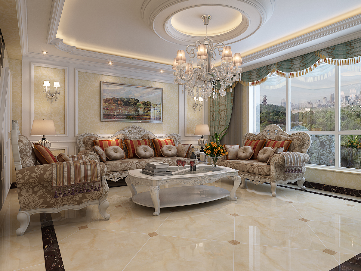 正定墅洋居禮245平米三室兩廳四衛(wèi)歐式風(fēng)格裝修效果圖
