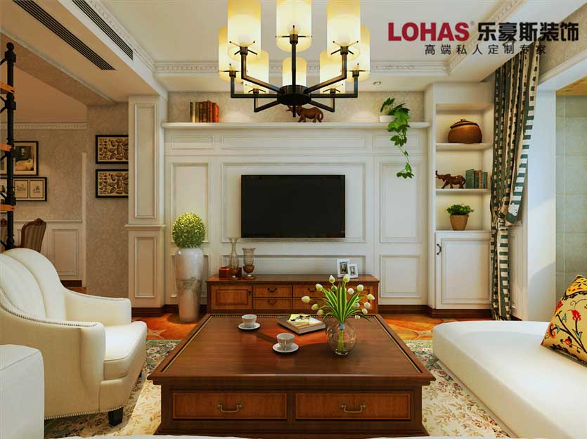 盛邦大都會(huì)兩室兩廳97平簡(jiǎn)美風(fēng)格裝修效果圖