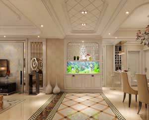 奧北公元128平米三室兩廳兩衛(wèi)簡歐風(fēng)格裝修效果圖