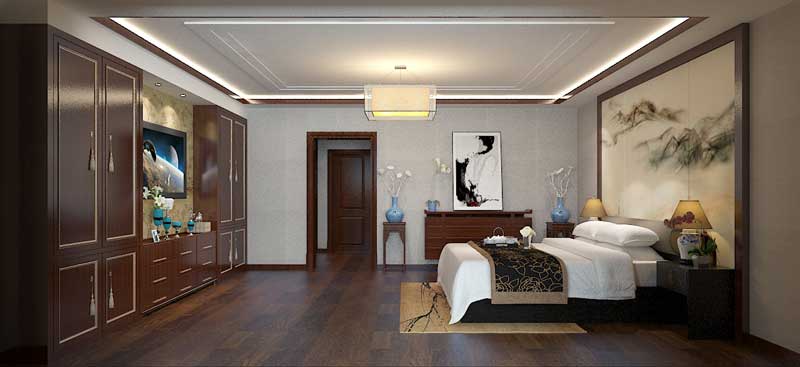 世紀(jì)名園260平米四室二廳三衛(wèi)新中式裝修效果圖