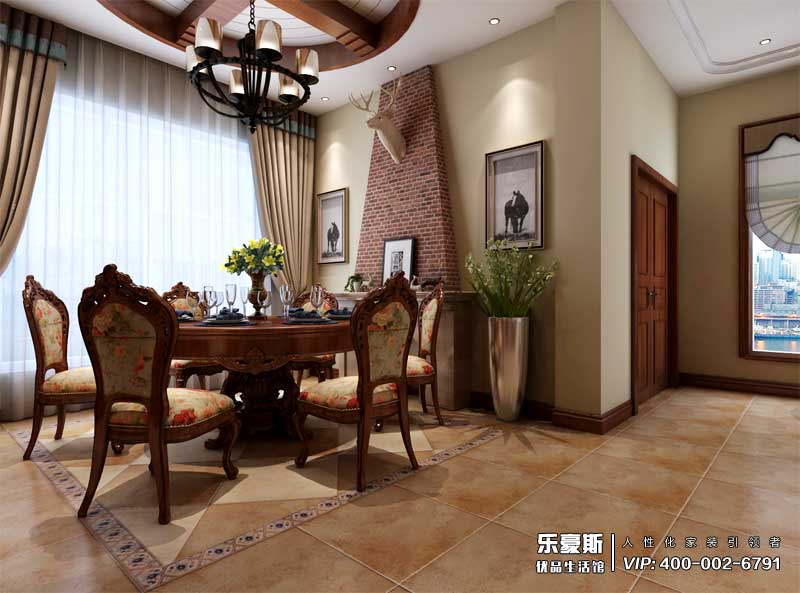 碧桂園別墅245平米美式風格裝修設(shè)計效果圖