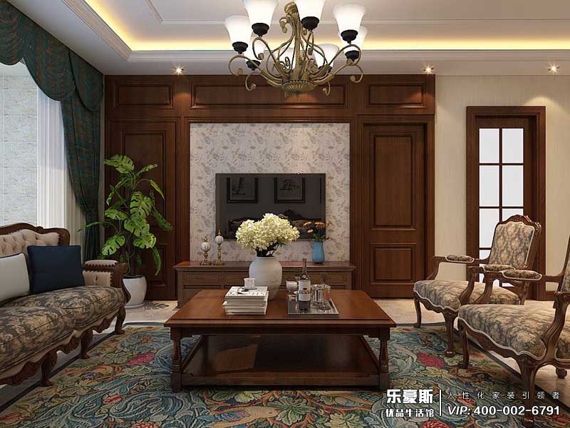 石家莊翰唐92平米美式風(fēng)格裝修效果圖