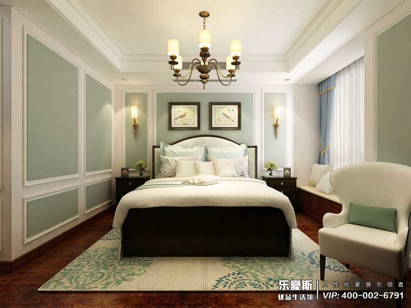 國際城148平米三室兩廳美式田園風(fēng)格裝修效果圖