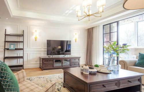 御河上院三室兩廳美式裝修效果圖