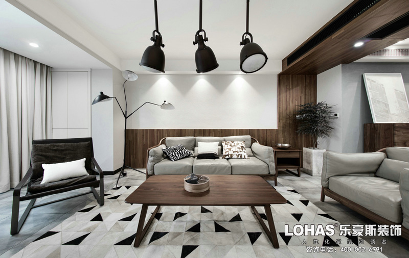 御河上院三室兩廳現(xiàn)代風格裝修效果圖