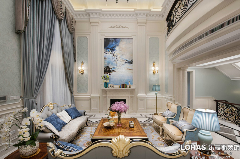 御河上院三室兩廳歐式風格裝修效果圖