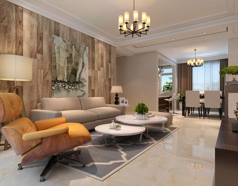 現(xiàn)代簡約裝修三室兩廳兩衛(wèi)樣板房