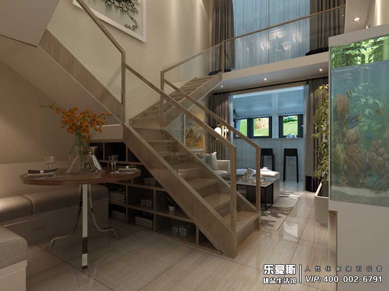 瀚唐89平米躍層日式風格裝修效果圖