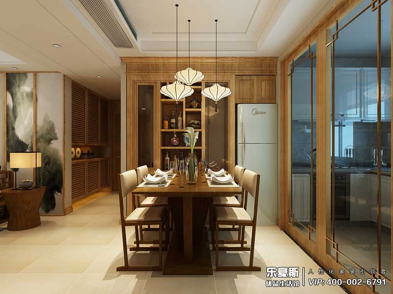 玫瑰灣140平米新中式風(fēng)格裝修效果圖