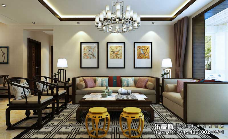 紅星國際130平米中式裝修效果圖