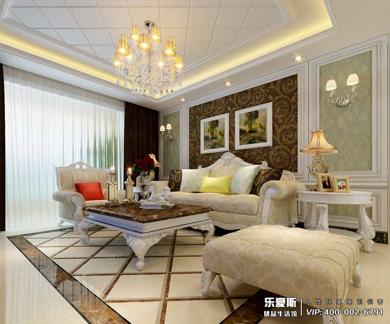 盛邦大都會139平米簡歐風格裝修效果圖