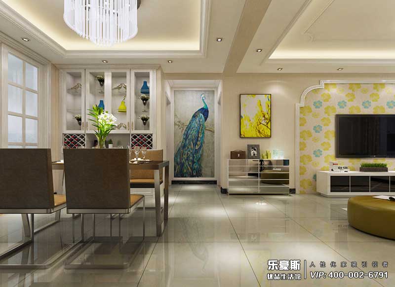 中廈御園125平米簡(jiǎn)歐風(fēng)格裝修效果圖