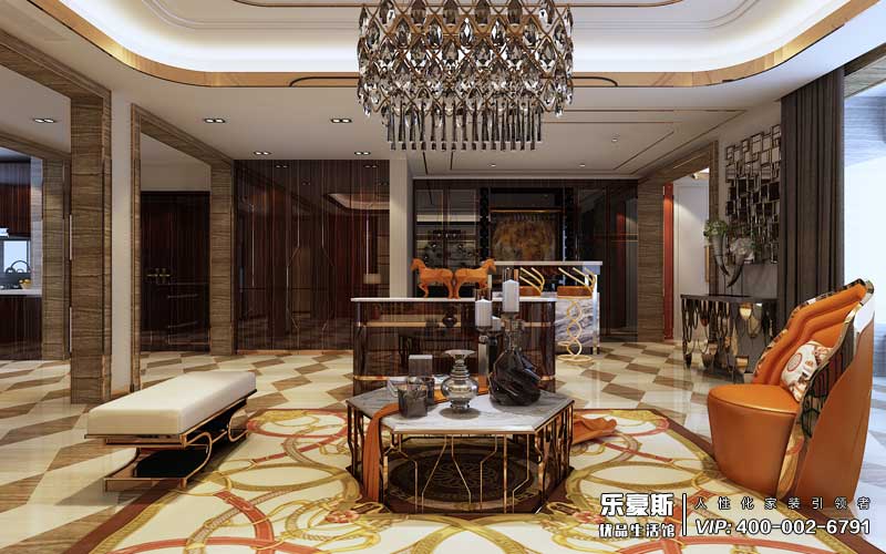 石家莊天山熙湖200平米后奢風(fēng)格裝修效果圖_