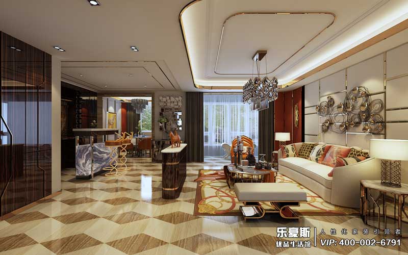 石家莊天山熙湖200平米后奢風格裝修效果圖
