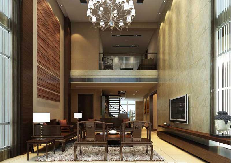 躍層客廳電視背景墻裝修設(shè)計