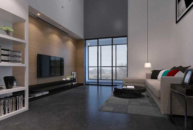 躍層客廳電視背景墻裝修設(shè)計