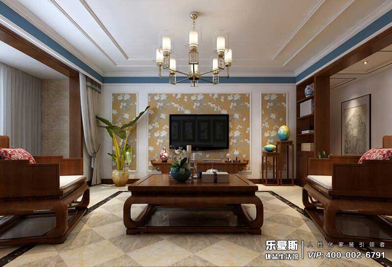 石家莊天海譽(yù)天下200平米中式風(fēng)格別墅裝修效果圖