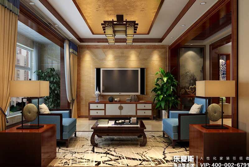 大吾川林溪語墅中式風格別墅裝修效果圖