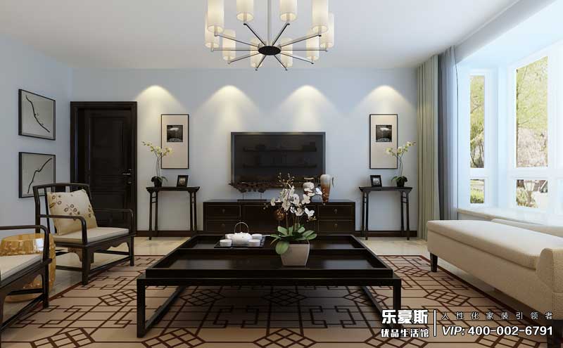 紫金藍(lán)灣新中式裝修效果圖