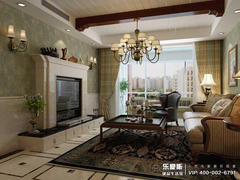 國(guó)仕山155平米美式風(fēng)格裝修