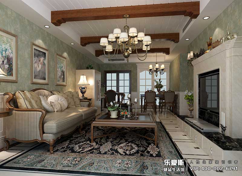 國(guó)仕山155平米美式風(fēng)格裝修