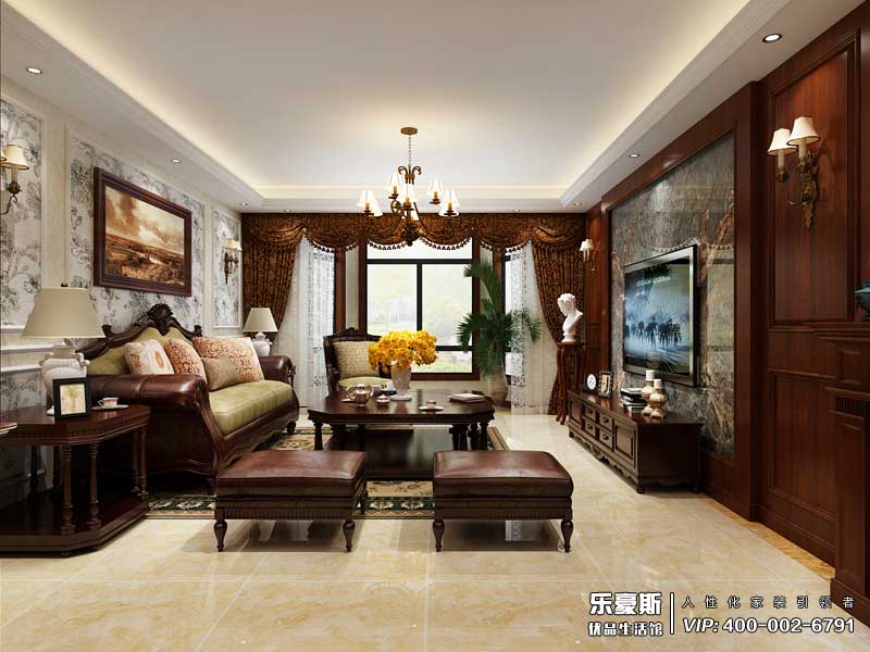 星湖國際花園美式風(fēng)格裝修效果圖