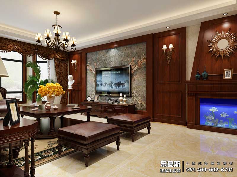 星湖國際花園美式風(fēng)格裝修效果圖