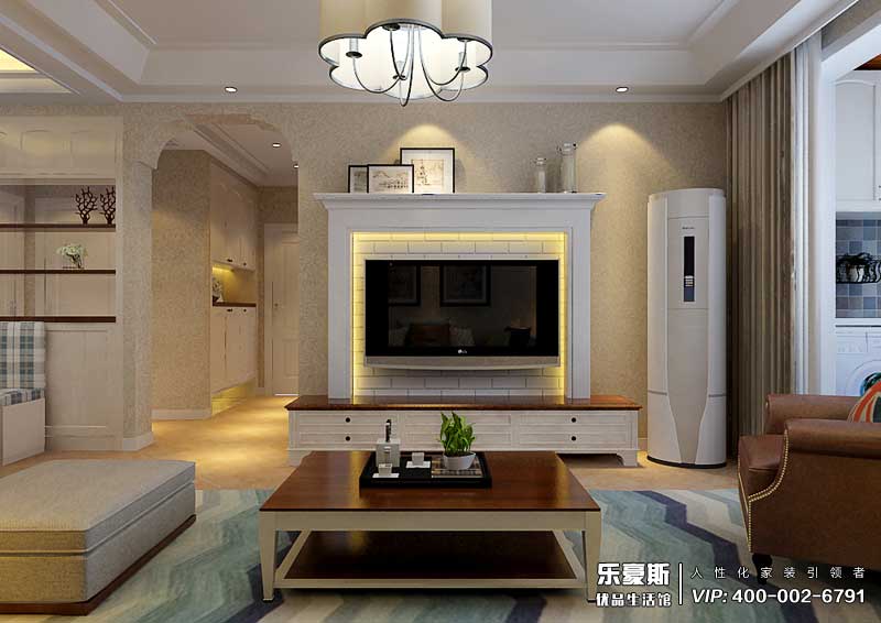 旅投福美十號院三室兩廳簡歐風(fēng)格裝修效果圖