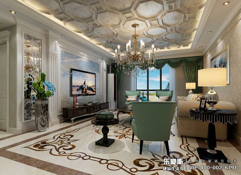 帝華水岸180平米歐式新古典風(fēng)格裝修效果圖