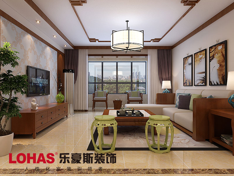 翰唐124平米四室新中式風(fēng)格效果圖