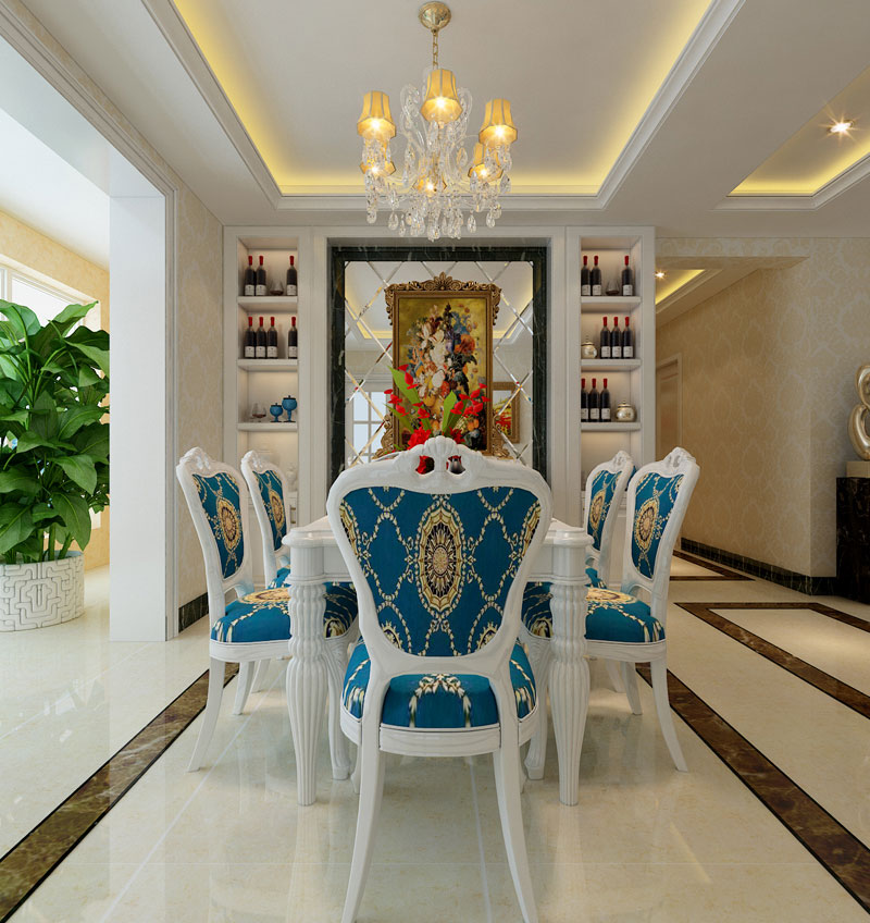 盛邦二期139平米三室兩廳簡歐風格