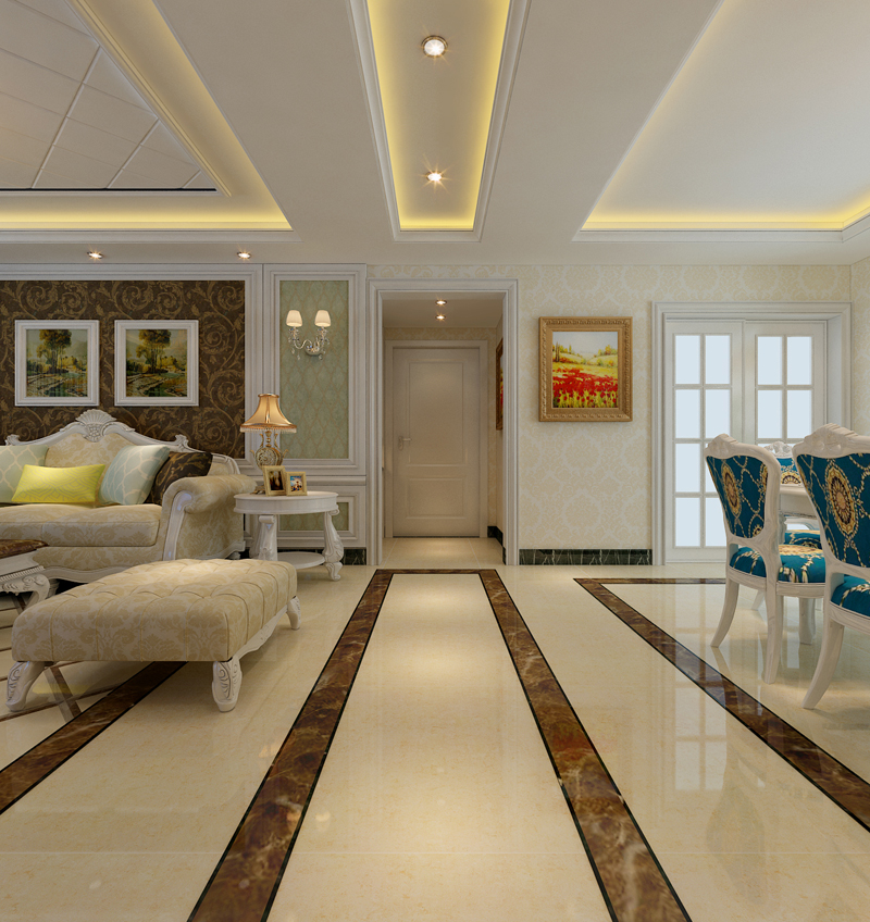 盛邦二期139平米三室兩廳簡歐風格