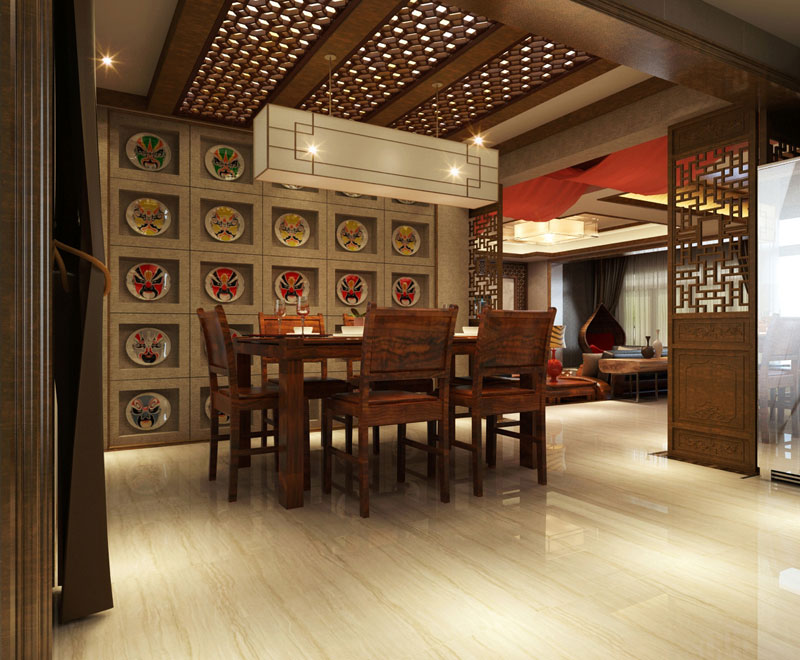 七十九號院小區(qū)148平米三室兩廳新中風格