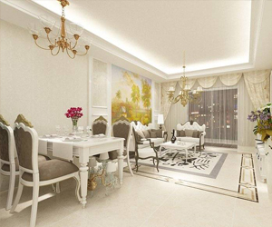 海棠灣115平米三室兩廳簡歐風格