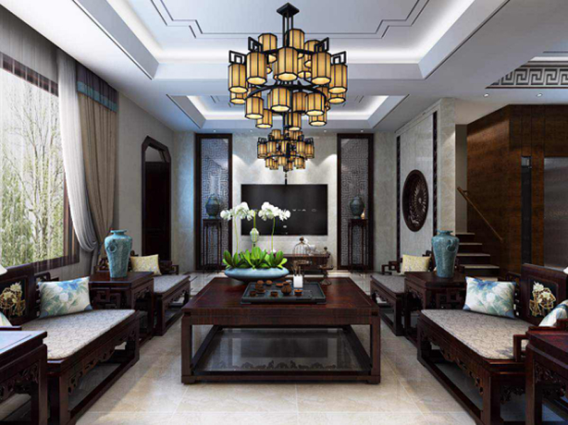 原河名墅400平米別墅新中式風(fēng)格
