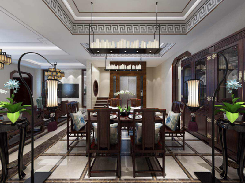 原河名墅400平米別墅新中式風(fēng)格