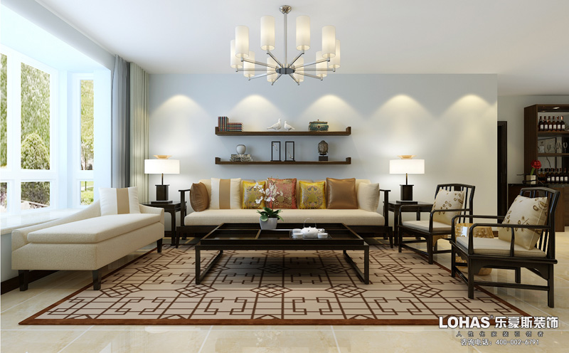 天下玉苑四室兩廳229平米新中式風(fēng)格裝修效果圖