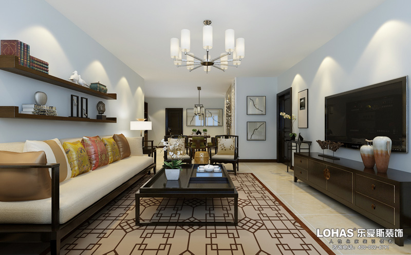 天下玉苑四室兩廳229㎡新中式風(fēng)格裝修案例