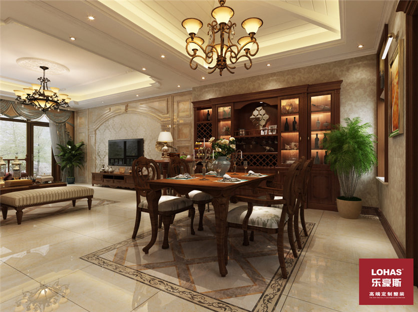 秦皇半島200平美式風(fēng)格裝修案例