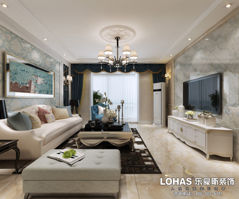 花香維也納三室兩廳裝修效果圖