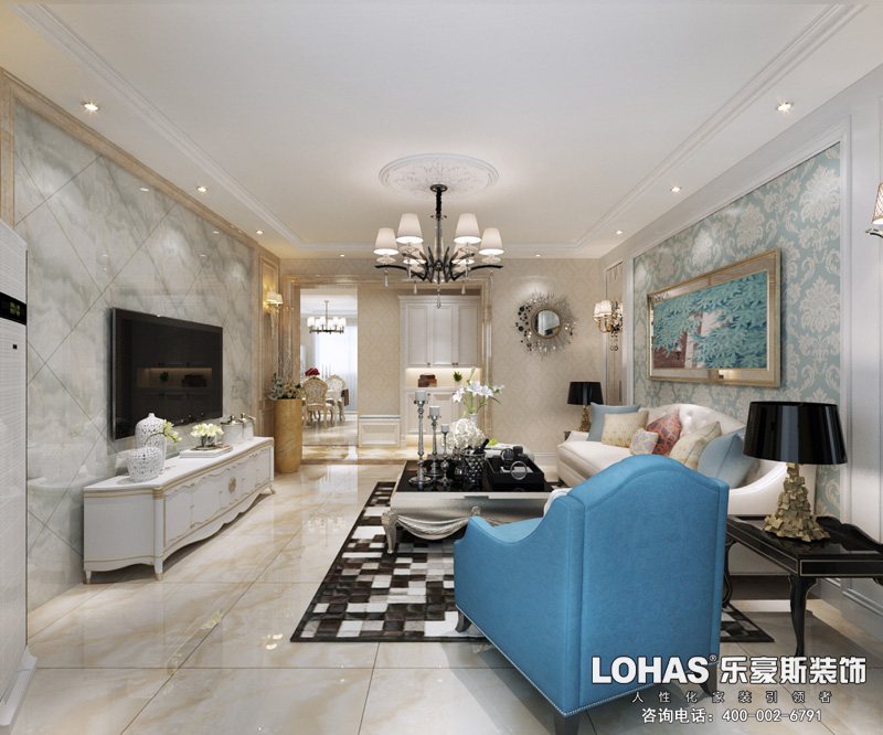 花香維也納三室兩廳裝修效果圖