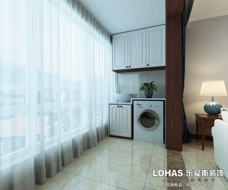 天海譽(yù)天下三室兩廳美式風(fēng)格裝修效果圖