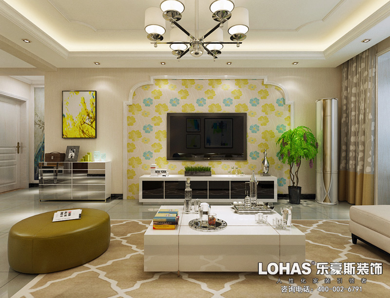 中廈御園三室兩廳裝修效果圖