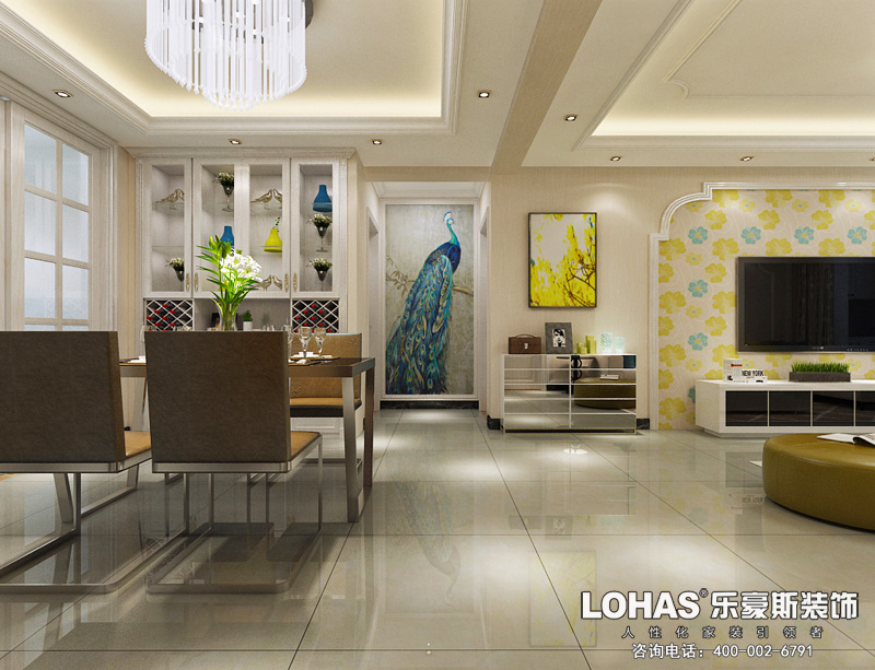 邢臺中廈御園125平米三室兩廳簡歐風(fēng)格