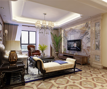 啟銳園135平米三室兩廳美式風(fēng)格