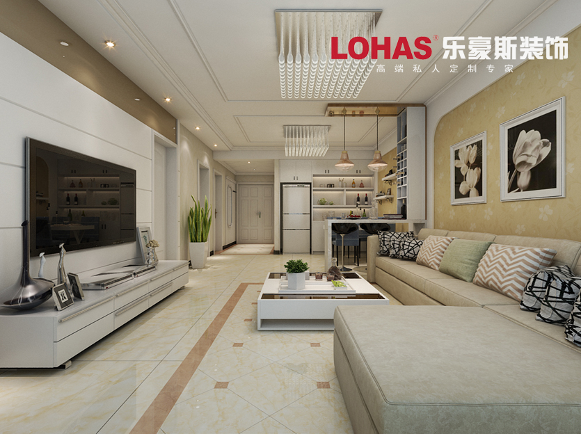 學(xué)府名城97平米兩室一廳現(xiàn)代風(fēng)格