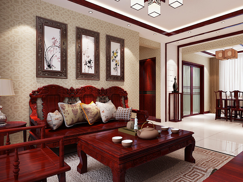 弘達(dá)明尚137平米新中式裝修效果圖