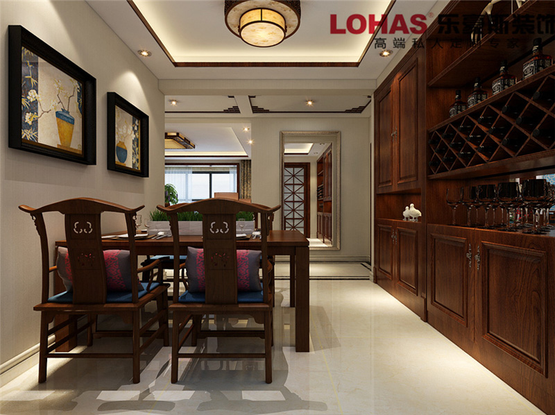 上河原著126平米三室兩廳新中式裝修效果圖