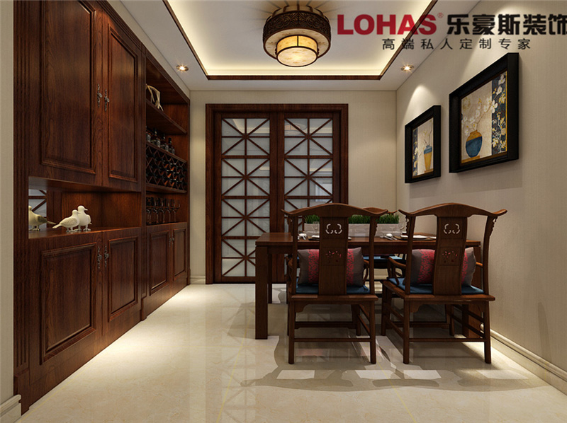 上河原著126平米三室兩廳新中式裝修效果圖