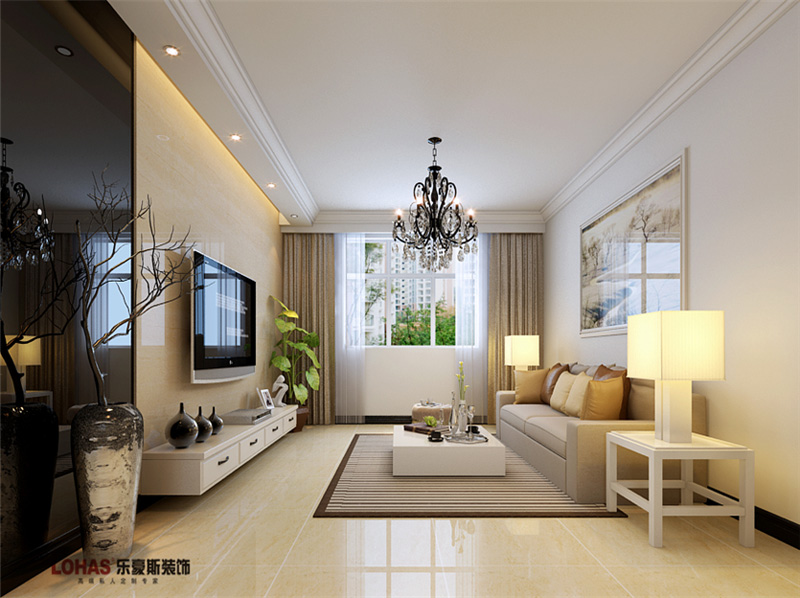 眾美鳳凰城130平三室兩廳簡約裝修效果圖